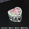 Exquisita Caja de Joyería con Forma de Corazón de Rosa Rosa Caja para Anillos de Boda Día de San Valentín Caja de Almacenamiento de Joyería Metálica Retro de Alta Gama