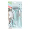 Juego de utensilios de cocina para el hogar tijeras de cocina cuchillo para frutas pelador de acero inoxidable de tres piezas juego de cuchillos