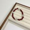 Colar com pingente de contas cruzadas estilo legal doce feminino design de nicho vintage pulseira vermelha ankora corrente de clavícula na moda