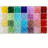 Set de 24 Rejillas de Cuentas Redondas de Vidrio de 8 mm, Cuentas Jelly, Cuentas Burst, Accesorios para Pulseras de Joyería Hecha a Mano DIY