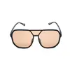 Gafas de Sol de Montura Grande con Doble Puente Seleccionadas Cuidadosamente de Celebridades de Internet Gafas de Sol Tipo Aviador de Gama Alta para Mujeres Gafas de Sombra para Protección Solar que Adelgazan Visualmente
