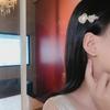 Japón y Corea del Sur Nueva pinza para el cabello con perla de imitación, flequillo, lazo para niña, pinza superior con resorte, horquilla, tocado