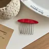 Pente de Cabelo Novo, Liso e Moderno, com Toque de Luxo, Pente Oval Invertido, Presilha Lateral Simples, Acessório de Cabelo Versátil para Meninas
