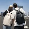 Mochila escolar transfronteriza para hombre y mujer, tendencia de moda coreana, PU, color sólido, nueva mochila 2024, mochila para computadora de gran capacidad