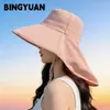 Chapéu de Sol de Aba Larga para Verão Feminino Modelo 2026 Protetor Facial Proteção UV Xale Chapéu de Sol Chapéu para Ciclismo ao Ar Livre Personalizado