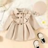 Abrigo Trench Grueso para Bebé Niña con Forro Polar Chaqueta de Primavera Abrigo Grueso para Niño Pequeño Estilo Coreano Casual Abrigo de Primavera para Bebé de 2 Años