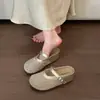 Sandalias de malla para mujer, tipo mula, para verano y exteriores, modelo nuevo 2026, transpirables, con una sola tira de hebilla y diseño tejido hueco