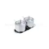 Conjunto de Potes Giratórios para Temperos de Aço Inoxidável 304, Frasco de Temperos, Pote de Sal, Pote de Temperos para Cozinha, Copo Medidor Doméstico, Criativo