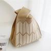 Ins Internet celebridade bolsa feminina malha lã balde saco japonês e coreano estilo all-match bolsa casual bolsa tote lancheira saco
