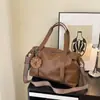 Bolsa de Viagem Casual de Couro Macio de Grande Capacidade Retrô Nova Moda 2025 Textura Simples Bolsa de Ombro Transversal para o Dia a Dia