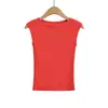Chaleco Tejido Ajustado Elástico con Cuello Barco y Patrón Vertical para Mujer Otoño Nuevo Top sin Mangas Color Sólido Ropa Interior Chica Popular Camiseta Base