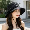 Sombrero de Pescador de Secado Rápido con Cordón, Nuevo Estilo de Moda de Verano, Lazo, Sombrero de Sol Adelgazante, Sombrero de Protección Solar, En Stock