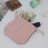 Bolsa de Cosméticos Portátil Cosméticos Lápiz Labial Mini Bolsa de Algodón Fábrica Color Puro Lienzo en Blanco Bolsa con Cordón