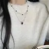Nuevo Collar de Corazón de Doble Capa 2025 para Mujer, Cadena de Suéter de Diseño Único, Accesorio de Moda de Lujo Ligero con un Toque de Alta Gama