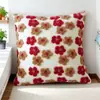 Funda de Almohada de Peluche Navideño con Bordado de Copos de Nieve para Árbol de Navidad, Cojín para Sofá de Sala de Estar, Funda de Cojín para Decoración de Fiesta