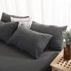Funda de Almohada de Algodón Lavado Sin Estampado Estilo Japonés Funda para Relleno de Almohada Individual Almohada Cuero 48x 74cm Hotel Casa de Huéspedes Blanco Puro Simple