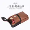 Riñonera de piel de vaca de primera capa transfronteriza multifuncional para cinturón, bolsa para teléfono móvil, funda impermeable y a prueba de polvo para teléfono móvil de pantalla grande para exteriores