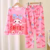 Amazon 2025 Novo Pijama Infantil Meninas Primavera e Outono Manga Longa Crianças Meninas Meninos Crianças Médias e Grandes Roupas de Casa de Outono