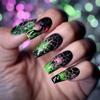 Parches para Uñas de Halloween Europeos y Americanos Calabaza Exportación Parches para Uñas Postizas Planta Verde Uñas Portátiles Uñas de Halloween