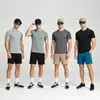 Camiseta de seda helada de verano para comercio exterior transfronterizo en Amazon, camiseta ligera de secado rápido para deportes al aire libre para hombre, camiseta de running de manga corta con cuello redondo
