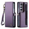 Adecuado para funda de teléfono Samsung Galaxy Z Fold6, soporte con ranura para tarjeta Samsung, cubierta protectora de cuero magnético