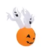 Modelo Inflável de Halloween, Enfeites Infláveis de Abóbora e Fantasma Branco, Adereços para Festa ao Ar Livre, Modelo de Decoração Inflável para Quintal
