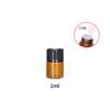 Frascos de Vidro Marrom à Prova de Luz para Óleos Essenciais, Frascos Pequenos para Amostras, Frascos com Rolha Interna, Vidro Marrom, 1ml 2ml 3ml 5ml