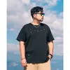 Ropa de Verano Nueva para Hombre Tallas Grandes Marca de Moda Algodón Puro Pesado Holgada Oversize Camiseta de Manga Corta Pulóver