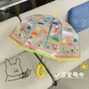 Gato de Manzana Verde Transparente Totalmente Automático Mango Largo 70% de Descuento Paraguas de Dibujos Animados Lindo Paraguas Plegable para Estudiante para Lluvia y Sol Engrosado