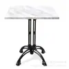 Mesa de Comedor Exterior Francesa de Pizarra Mármol con Borde de Acero Inoxidable Mesas y Sillas para Restaurante Occidental Tienda de Té con Leche Cafetería