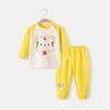 Traje de ropa de otoño para bebé Ropa interior térmica de algodón puro Pantalones largos para niños y niñas Pijama dividido de manga larga para bebé Ropa interior de fondo para niños de otoño e invierno