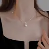 Bolsa de la Suerte Collar de Acero de Titanio Exquisita Cadena para Clavícula Nicho Lujo Ligero Gama Alta Colgante Joyería de Moda Tendencia Cadena para el Cuello al por Mayor