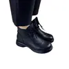 Botas Martin de Cuero Genuino para Mujer, Botines Individuales, Nuevo Estilo Otoño e Invierno 2025, Botines Cortos Británicos, Tacón Plano, Suela Suave, Zapatos de Madre