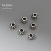 S925 prata angustiada tailandesa prata 5mm espaçador contas pulseira DIY geométrica solta contas artesanal trançado corda material acessórios T0334