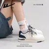 Nuevas Zapatillas de Mujer con Bloques de Color y Suela Gruesa, Zapatos Casuales Versátiles de Moda Primavera, Estilo Fresco Zapatos de Estudiante
