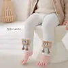 Leggings calcetín apilado de entrepierna abierta para bebé niña, otoño e invierno, pantalones cálidos de nueve puntos con forro polar para uso en exteriores