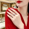 Anillo de Plata S925 con Moissanita para Mujer, Anillo de Círculo Completo de Tres Filas, Anillo Versátil Apilable de Lujo Ligero, Suministro Directo de Fábrica