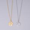 L84 Protege la Tierra Collar Mundo Hueco Cadena para Clavícula Planeta Universo Acero Inoxidable Chapado en Oro Rosa de 18K
