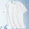 Camiseta Masculina de Malha de Seda Gelo Transfronteiriça Verão Manga Curta Cor Sólida Tamanho Grande Meia-Manga Secagem Rápida Respirável Esportiva