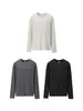 Roupa Masculina Jiezhan Gola Henley Costurada Stretch em Quatro Direções Manga Longa 26 Outono Novo Produto Estilo Old Money Manga Raglan Camiseta para Homens e Mulheres