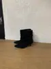 Botines de Tobillo Estilo Coreano First Encounter Season para Mujer, Gamuza Arrugada, Tacón Apilado, Botas de Otoño Invierno 2026, Nuevo Estilo, Tacón Fino Elegante, Botas Adelgazantes