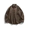 Ropa Vintage Yidao Otoño 2026 Nuevo Camisa de Manga Larga a Cuadros Bloque de Color Retro Americano para Hombre, Corte Holgado, Estilo Old Money