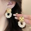 Internet estilo celebridade estilo Hong Kong vintage brincos de pérolas nicho feminino luz design de luxo elegante socialite brincos brincos de verão