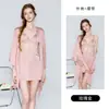 Atractivo Camisón Sedoso Transparente con Encaje y Copas, Camisola Recogida de Espalda Descubierta, Conjunto de Ropa de Casa 2403