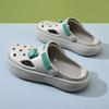 Sapatos Furados Femininos de Verão de Cintura Alta Antiderrapantes Respiráveis Chinelos Sola Grossa de EVA Fofos Resistentes ao Desgaste Pés Sem Cheiro Chinelos Baotou
