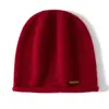 Gorro 100% Cachemir Puro para Mujer Otoño e Invierno Nuevo Casual Más Fácil de Combinar Gorro Cálido de Cachemir Tejido
