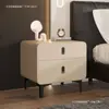 Mesita de noche de almacenamiento minimalista italiana E1 ecológica completamente montada 40 de ancho pequeña estilo crema necesita instalar las cuatro patas usted mismo