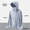 Roupa de Proteção Solar de Seda de Gelo para Homens, Estilo Transfronteiriço Novo de Verão, Camisa Respirável de Malha de Secagem Rápida para Ar Condicionado, Jaqueta Fina com Capuz para Casais