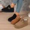 Zapatos de algodón cálidos con forro polar 2026 invierno plataforma transfronteriza botas de nieve de suela gruesa para mujer, botines nuevos de gamuza, al por mayor en stock