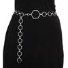 Cadena de Cintura Hexagonal Geométrica de Metal Dorado de Moda y Sencilla Cinturón Personalizado para Vestido Camisa Traje Hip-Hop